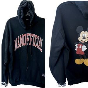 DISNEY X BOOHOOMAN MANOFFICIAL Mickey Mouse Hoodie Black Size Men's Medium